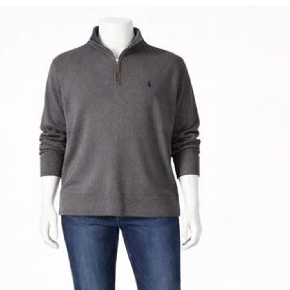 Polo Ralph Lauren Men’s Quarter Zip Pullover Gray Cotton Sweater 2XLT Tall